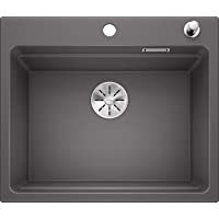 Blanco ETAGON 6 Fregadero de Granito para Armarios Bajos de 60 cm de Ancho- de SILGRANIT- Gris Roca- 524530